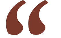 Brown quotation marks on black background.